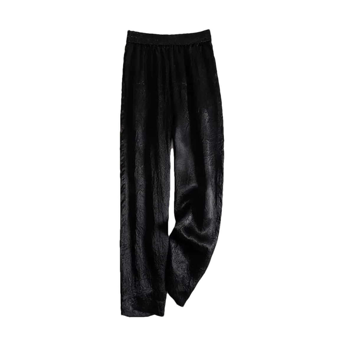 Rfmfkkg Womens High Waist Pleated Pants Elastic High Waist Solid Color Loose Ankle-Length Pants