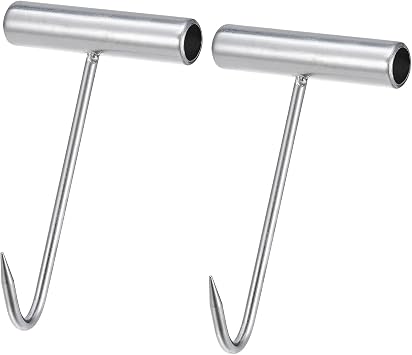 uxcell 6inch T-Handle Meat Boning Hook, Galvanized T Hooks 2Pcs