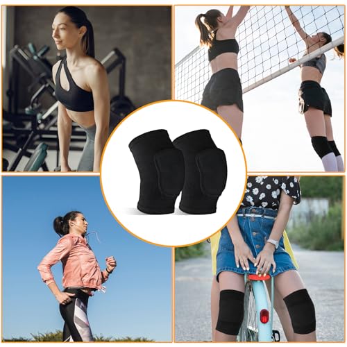 Aysatogc 2PCS Volleyball Knee Pads for Dancers, Breathable Flexible Elastic Sponge Brace Knee Support for Basketball Volleyball Football Dance Yoga Tennis Running Cycling Workout