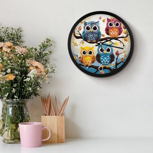 Horloge murale moderne hibou 25,4 cm pendule décorative à piles - 4