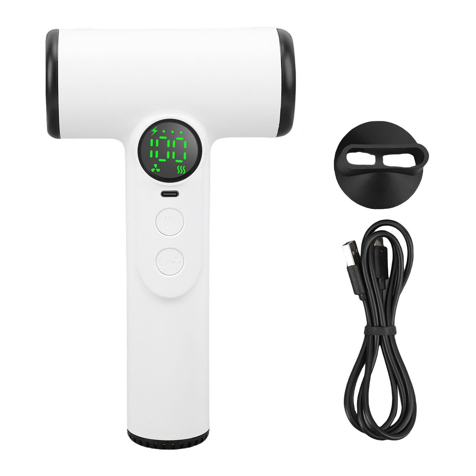 Bewinner Sèche-cheveux Professionnel sans Fil – 3 Vitesses et 3 Températures avec Batterie Rechargeable USB, Sèche-cheveux Portable avec écran Numérique pour Plage, Camping