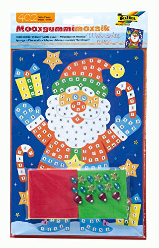 Preisvergleich Produktbild folia 23810 - Moosgummi Mosaikbild Weihnachtsmann, 402 Teile
