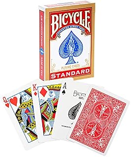 Bicycle® Gold Standard Playing Cards - 1 Deck of Cards, (Colour Will Vary Red or Blue), Air Cushion Finish, Iconic International Rider Back Design, Standard Index