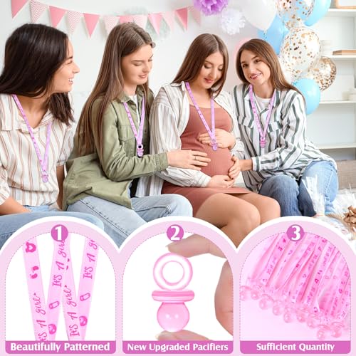 Image of XINHUIDALSQ 100 Baby Shower Pacifiers Necklace, Acrylic Pacifier Necklaces