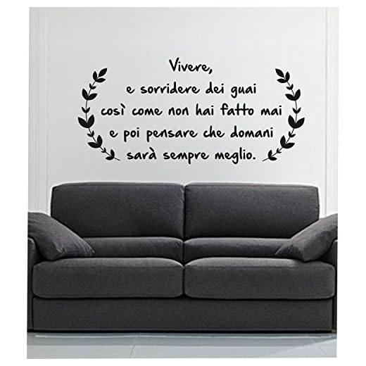 Adesivo murale - Wall Sticker - vivere e sorridere dei guai - by tshirteria