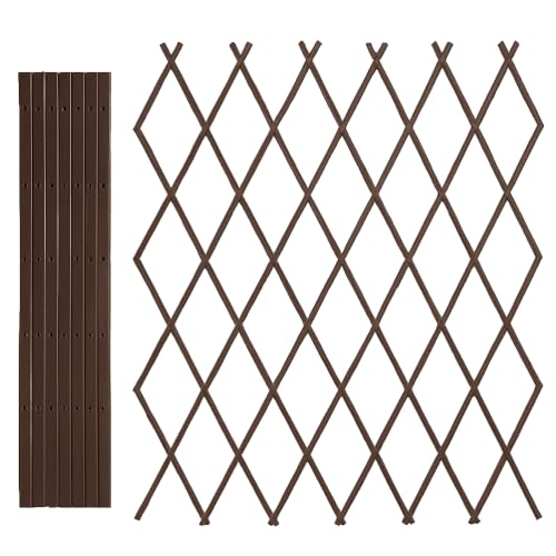 Virsus 1 Traliccio Estensibile in PVC 7113, misura 100x200 cm, per sostegno a muro di fiori e pianti rampicanti, per decorazione esterni pannello recinzione giardino, terrazzo Vari Colori (marrone)