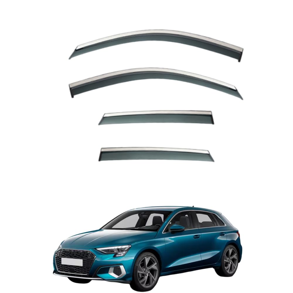 QOEMRHELT 4pc Set In-Channel Wind Deflectors, for A3 Sportback 8Y 2021-2024 Window Visors Rain Guards Vent Visors Rain & Sun Protection,Car Accessories