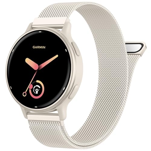20mm Metal Band Compatible with Garmin Vivoactive 6/Vivoactive 5/3 Watch Bands, Stainless Steel Mesh Strap Wirstband for Venu Sq 2/ Forerunner 55/245/ Galaxy Watch 7 6 5 4 Watch Band Women Men