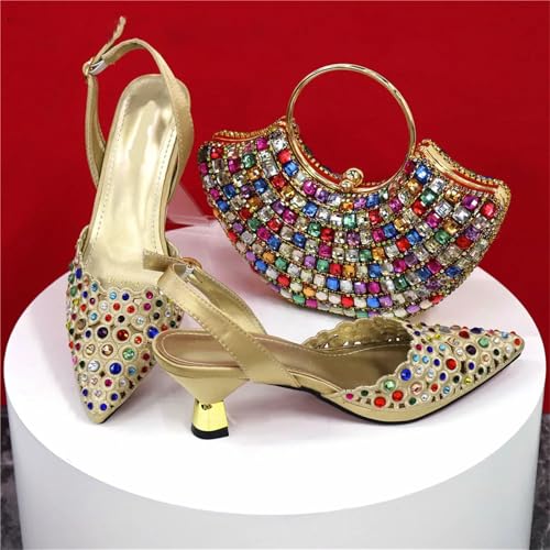 Women Shoes And Bag Set Pumps Women High Heels With Handbag Clutch Femmes Sandales2
