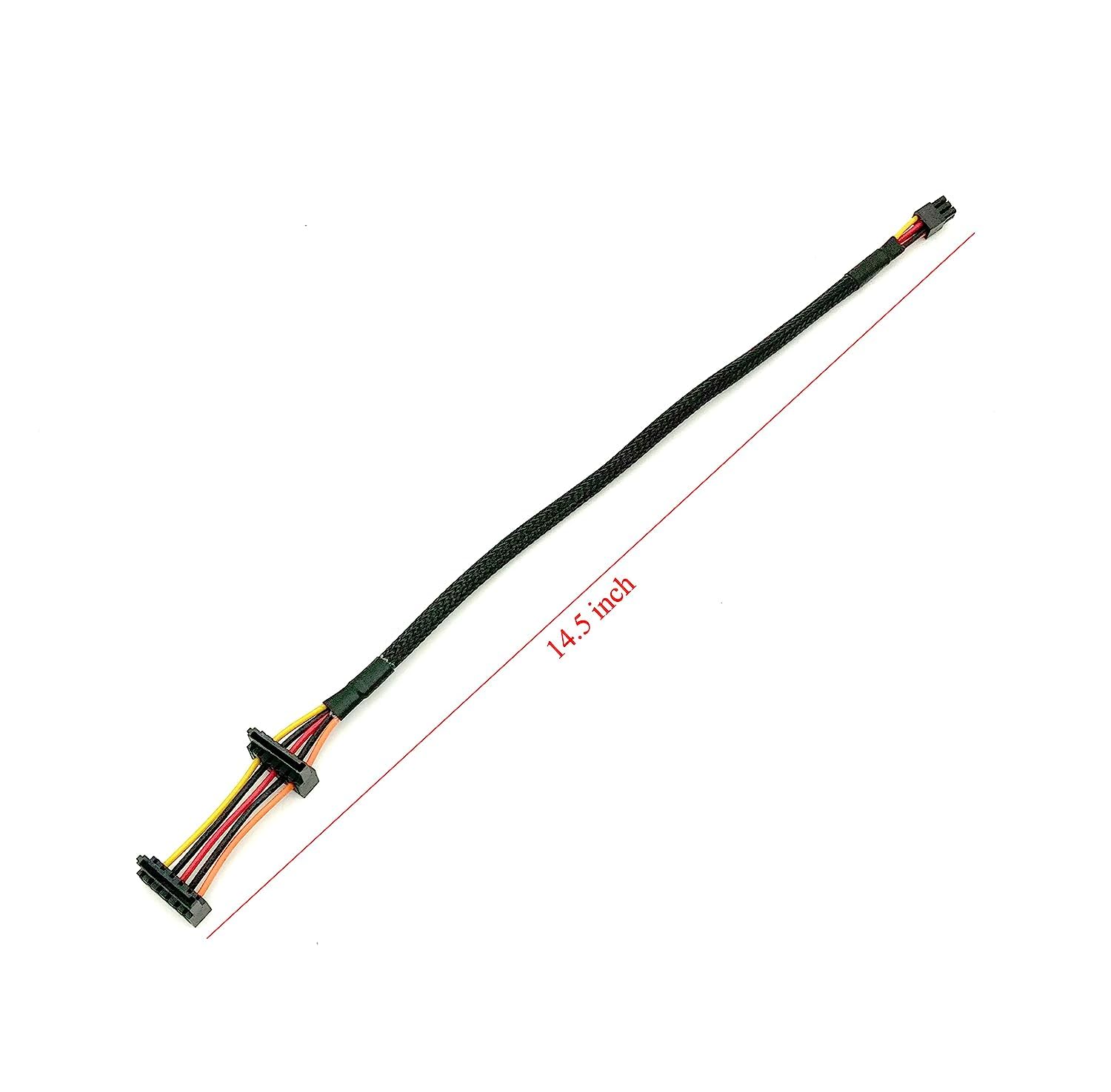 Amazon.com: Mini 6-pin ATX to Right-Angle SATA 15-pin x2 Power