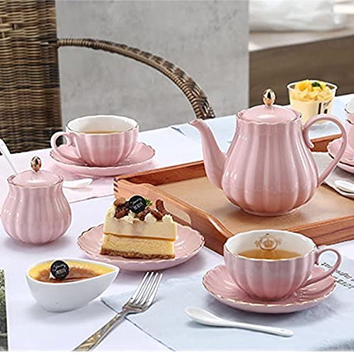Sweejar Home Service à thé en Porcelaine avec tasses et soucoupes Motif famille Royale 225 ml Rosa - Imagen 4