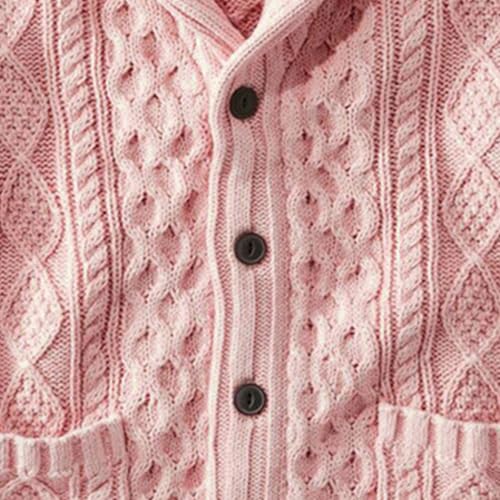 Mens Shawl Collar Cardigan Sweater Button Down Textured Knit Sweaters Casual Chunky Soft Cardigans with Pockets3