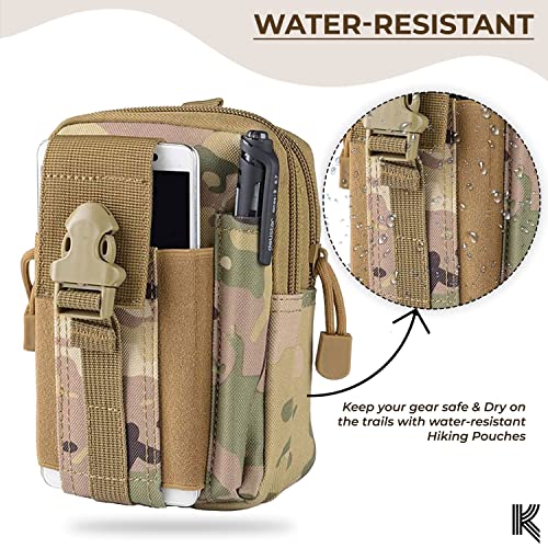 Image of Kraptick Multi-Purpose Water Resistant Waist Bag with Dual Compartment, Waist Bag Mobile Phone Holder, Waist Pack for Men, Women Camping Hiking Pouch (CP Camouflage)