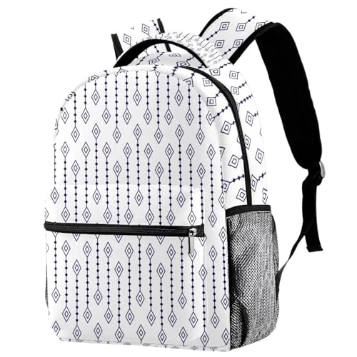 Sac à dos d'école ado fille garçon au motif bohème rétro vintage multicolore
