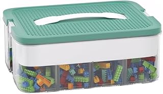 Transparent Sortierbox, Aufbewahrungsbox mit Deckel, Stapelbar Sortierboxen für Kleinteile, Bausteine Ablagefächer Stapelbar Kisten Aufbewahrung mit Deckel, Bausteine Boxen Kunststoff Stapelboxen