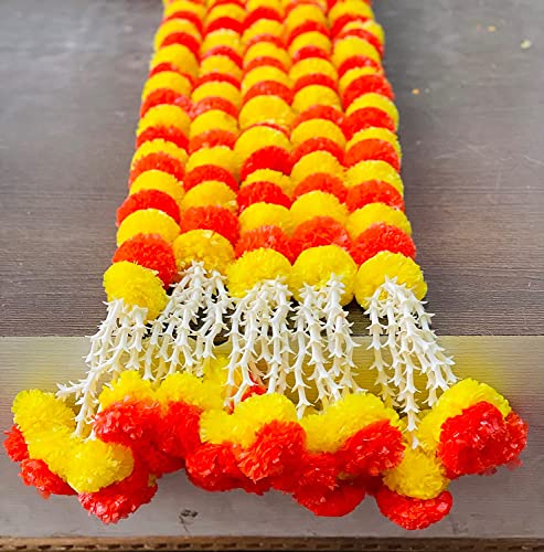Guirlande calendula artificielle duveteuse et volumineuse de mariage - 2