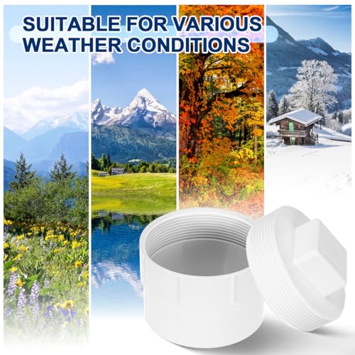 Image of Gadpiparty 2 Pcs 4 inch PVC Sewer Cleanout Cap, Sewer Pipe Cap, With Plug Pipe Fitting, for Outdoor Garden, RV, and Other Drainage Piping System