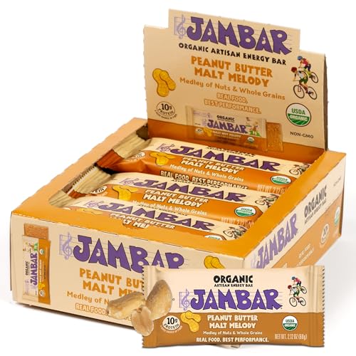 JAMBAR Energy Bars, Organic Protein Bars, Peanut Butter Snack Bar,
