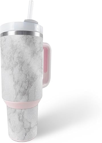 Miniatura 5 de MightySkins - Vaso con purpurina brillante compatible con Stanley The Quencher H2.0 FlowState de 40 onzas, mandala de flores, acabado protector y