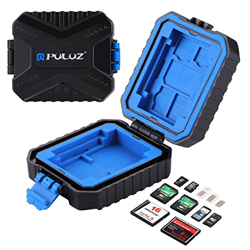 SIM SD CF TF XQD Card Case, PULUZ 11 Slots Mini Draagbare Wateroroof Bestand Geheugenkaarten Houder Stocker Dragen Shell Opbergdoos Cover Protector, Capaciteit: 3* SIM + 2* XQD + 2* CF + 2* TF + 2* SD-kaart
