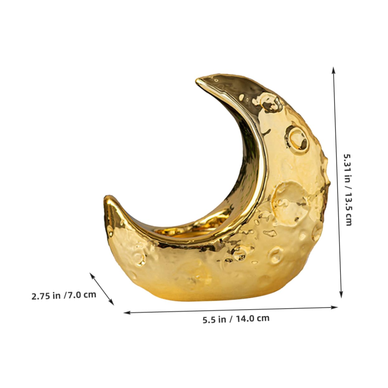 Eleganter Keramischer Mond Räucherstäbchenhalter für Aromatherapie | Goldfarbenes Design, für Zuhause und Saunaraum, Kunstvolle Form, Langlebige Verarbeitung