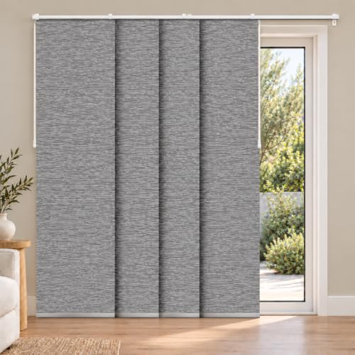 CHICOLOGY Panel Track Blinds, Weave Grey, 86'x...