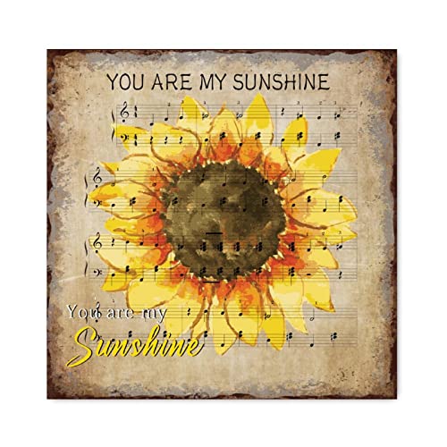 Panneau mural en bois You are My Sunshine tournesol floral déco salon cuisine chambre 40cm