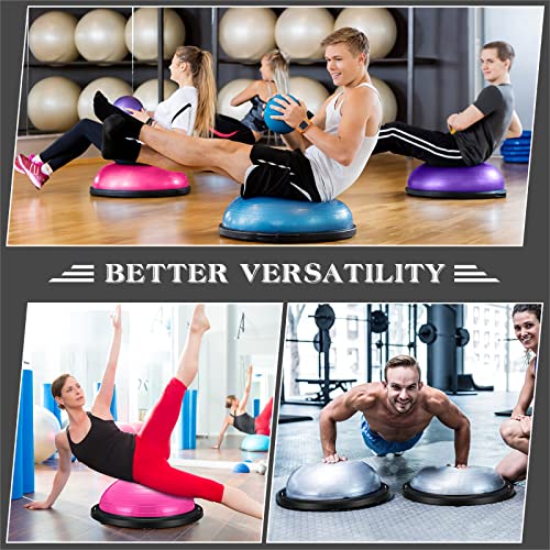 4 Pack Balance Trainer Half Yoga Ball, Half Exercise Ball Bulk, 18.1 Inch Half Yoga Exercise Ball With Resistance Bands And Pump, Inflatable Yoga Ball For Home Gym Workouts Balance Training #TOP5