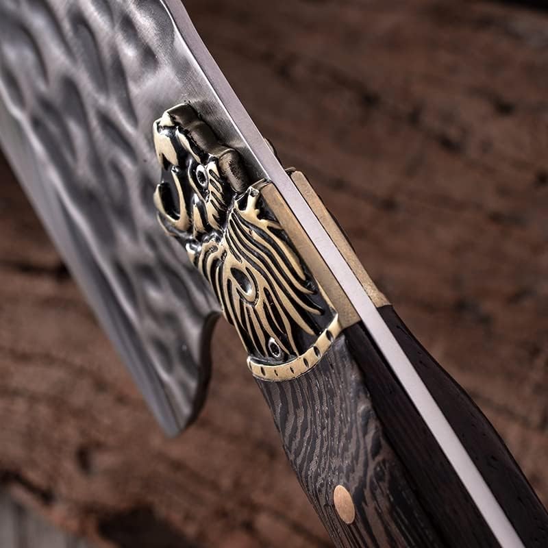 Meat Cleaver,Cleaver Knife 8inch Longquan Stainless Steel Forging Chopper Knife Household Kitchen Sharp Chicken Duck Meat Vegetable Cutter Slaughter Fish Knife (Color : Without sheath)