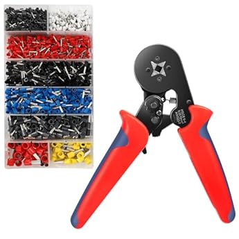Foto di Lociban Set Di Pinze Crimpatrici, Capicorda Con Pinza, 1250 Pezzi, Pinza Per Capicorda 0,25 – 10 Mm², Impugnatura Ergonomica
