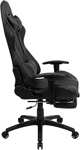 Miniatura 4 de Flash Furniture X30 - Silla ergonómica de videojuegos de carrera para oficina con respaldo completamente reclinable, reposapiés deslizante, en