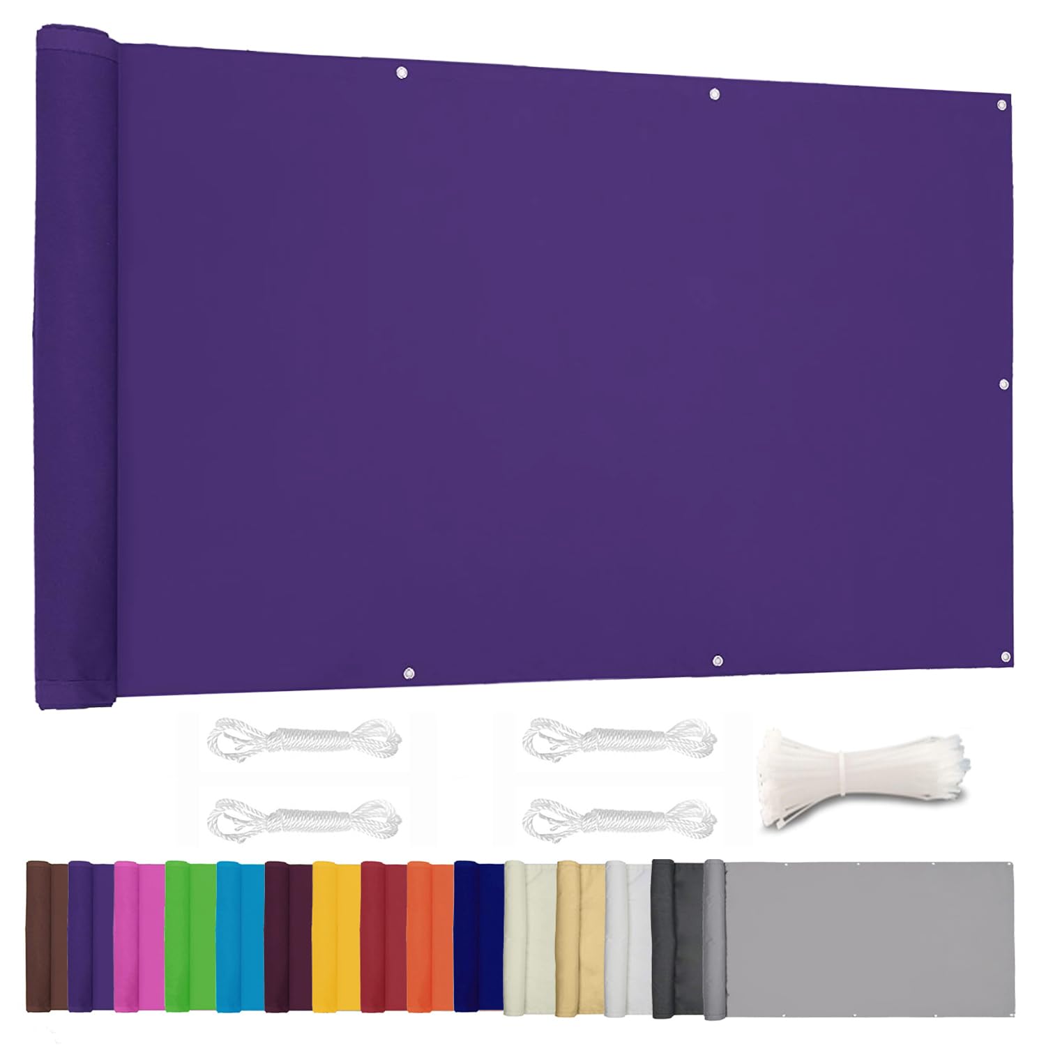 Lingle888 Balcony Privacy Screen for Backyard Deck Patio Balcony Fence Porch Sun Shade PVC UV Protection Sun Wind 8 Days Delivered 14 Colors 20 Sizes 420D(Purple,0.7x10m)