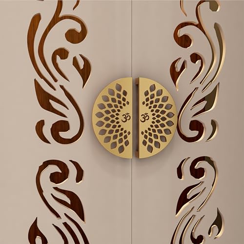 Image of Om Design Cabinet Handle /5 Inch Door Handles for Wardrobe /Door Handle /Stainless Steel (PVD Gold) Set of 1-| 3 Years Warranty |