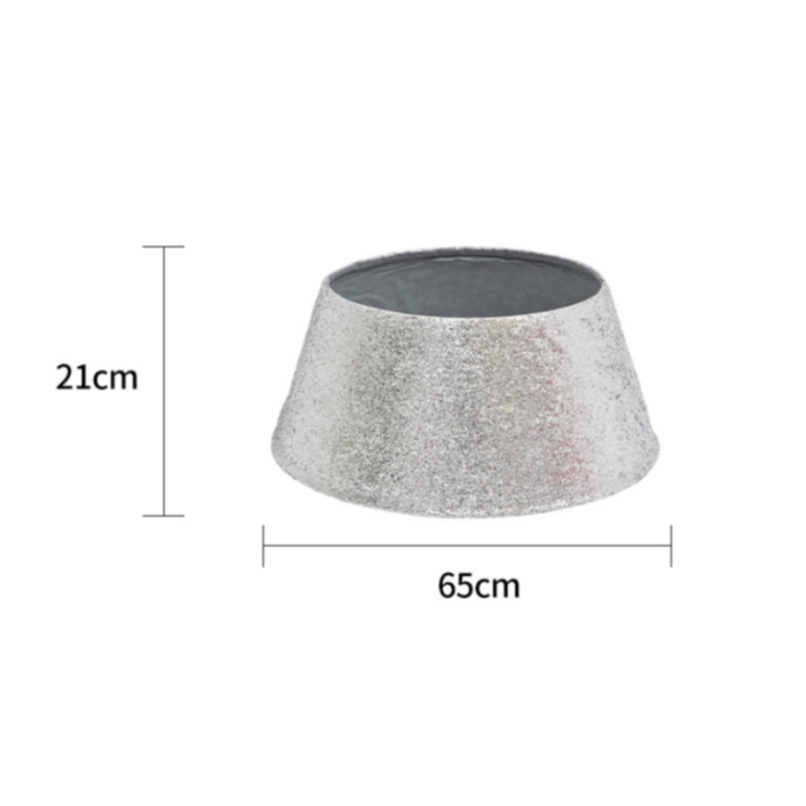 Tappeto sotto l’Albero di Natale | Finitura Glitterata Scintillante, Decorativo, Anello Gonna per Albero di Natale, Vetrine, Argento