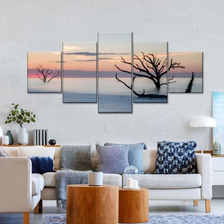 Grand tableau decoration murale salon posters brume matinale 200x100