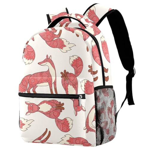 Sac à dos renard rouge pour adolescents - Sac d'école ergonomique et spacieux