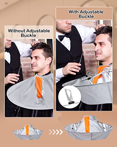 Foto von Lictin Friseurumhang, Haar Schneideumhang Regenschirm, Wasserdichter und faltbarer Umhang Silbrig Friseurbedarf Umbrella Cape Friseur zubehör für Haarstyling, Schnitte, Salon