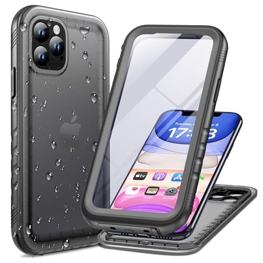 Cozycase Coque pour iPhone 11 Pro Étanche Antichoc - 360 degres Incassable Militaire Rigide Intégrale Case/Bumper/Housse 【IP68 Waterproof/Imperméable】 Etui Anti Choc Eau avec Protection Camera - Noir