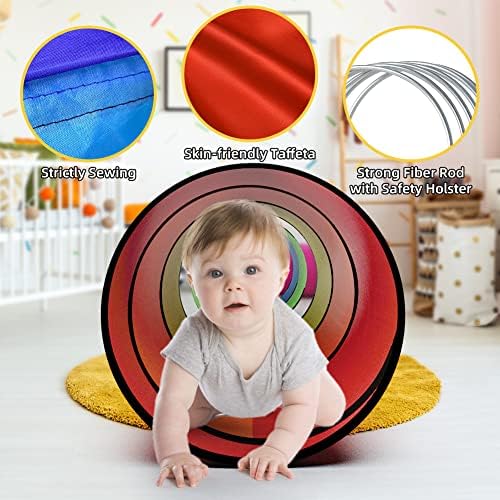 Kids Play Tunnel for Toddlers Colorful Pop Up Baby Tunnel for Kids to Crawl Through 6 Foot Toddler Toys or Gift for Infant Children or Dog kids toys for Indoor Outdoor