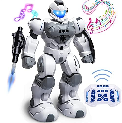RC Robot Toys for Kids, Remote Control Robot Toy with Dancing/Shooting, Rechargeable Programmable with 2.4GHz Intelligent Gesture Sensing Smart Robot Gift Toy for 3 4 5 6 7 8+ Year Old Kids Boys Girls