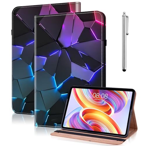 YiChZhe Hülle für Lenovo Tab M10 (3rd Gen) 10.1 TB328 2022,PU Leder Schutzhülle mit Standfunktion und Kartenfach,Dünn Tablet Hülle Kompatibel mit Lenovo Tab M10 3.Generation -Blau Riss