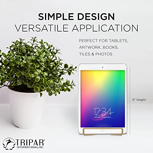 Tripar 6 Pack 6" Gold Painted Square Wire Easel Display Stand For Plates, Artwork, Picture Frame Plate Stand #TOP2