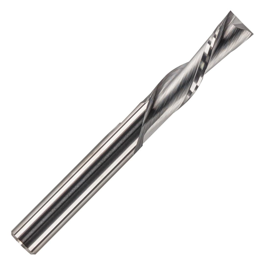 Rennie Tools - 4mm Cutting Diameter x 28mm Flute x 4mm Shank Solid Carbide Down Cut 2 Flute Spiral Router Bit / Cutter For Soft & Hard Woods, MDF, Laminated Plywood, Particle Board Etc. โ image 1