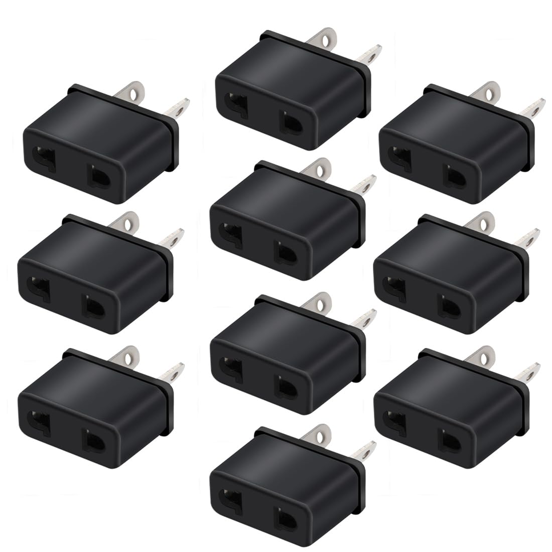 Strhowill 10Pcs Australia Standard Travel Plug Adapters, EU/US Socket to AU Plug, 2 Hole Sockets, Black