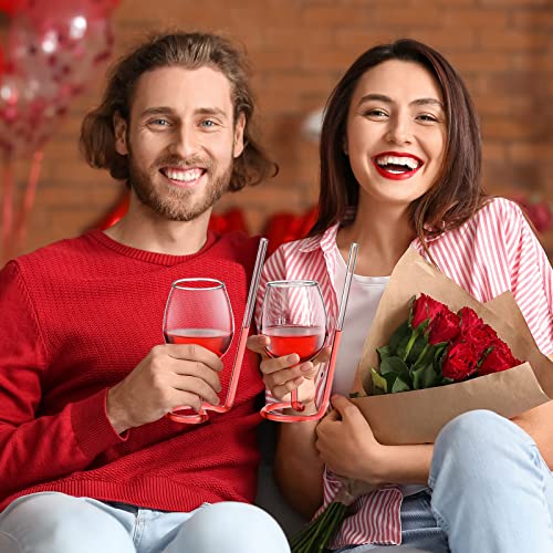 Zubebe Wine Glass With Straw Fun Cocktail Glasses Red White Wine Cup With Straw, 300 Ml/ 10 Oz Wine Glass Long Stem Wine Glasses Hand Blown Unique Red Wine Glass #TOP4