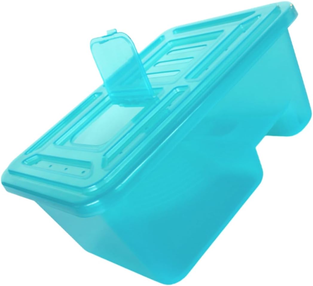 Yardwe 1Pc Home Turtle Tank with Lid Lake Blue Plastic Reptile Habitat for Water Pets Features Docking Slope Area Easy Cleaning for Turtle Lovers