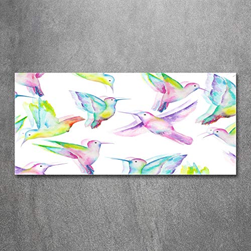 Impression sur verre colibris 120x60 cm multicolore pour cuisine - 3