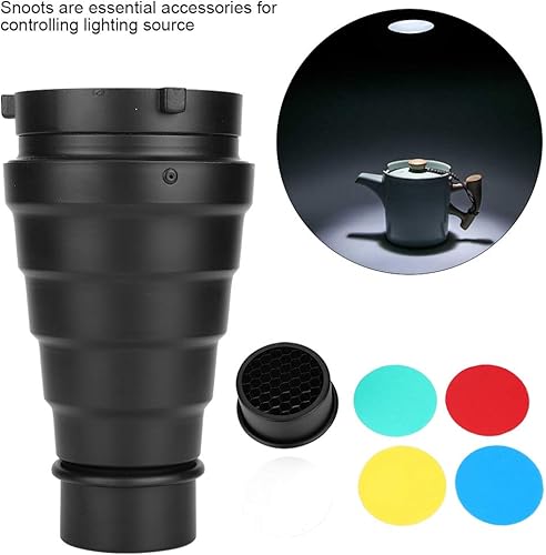 Miniatura 3 de Metal cónico Snoot con rejilla de panal Kit de filtro de haz de luz Tubo Bowens Mount Filter para Studio Strobe Flash