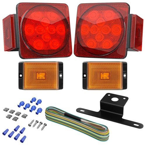 LLTL480 70205 Trailer Light Kit - 12V All, Left and Right Waterproof Submersible LL-TL-4-80