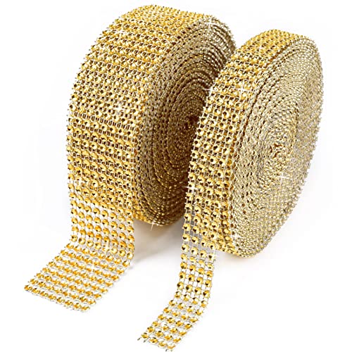 Btsd-Home Gold Rhinestone Ribbon 2 Roll Diamond Ribbon For Crafts, Cake, Birthday Decorations, Wedding, Baby Shower Event And Arts (20Yard Gold) #TOP7